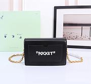 Okify Off White Jitney 0.5 Quote Black Shoulder Bag Cash Inside Gold Buckle 19x12x5 cm - 4