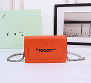 Okify Off White Jitney 0.5 Quote Orange Shoulder Bag Cash Inside Silver Buckle 19x12x5 cm - 4