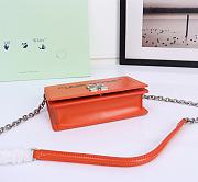 Okify Off White Jitney 0.5 Quote Orange Shoulder Bag Cash Inside Silver Buckle 19x12x5 cm - 3