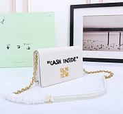 Okify Off White Jitney 0.5 Quote White Shoulder Bag Cash Inside Gold Buckle 19x12x5 cm - 3