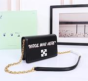 Okify Off White Jitney 0.5 Quote Black Shoulder Bag Virgil Was Here White Buckle 19x12x5 cm - 3