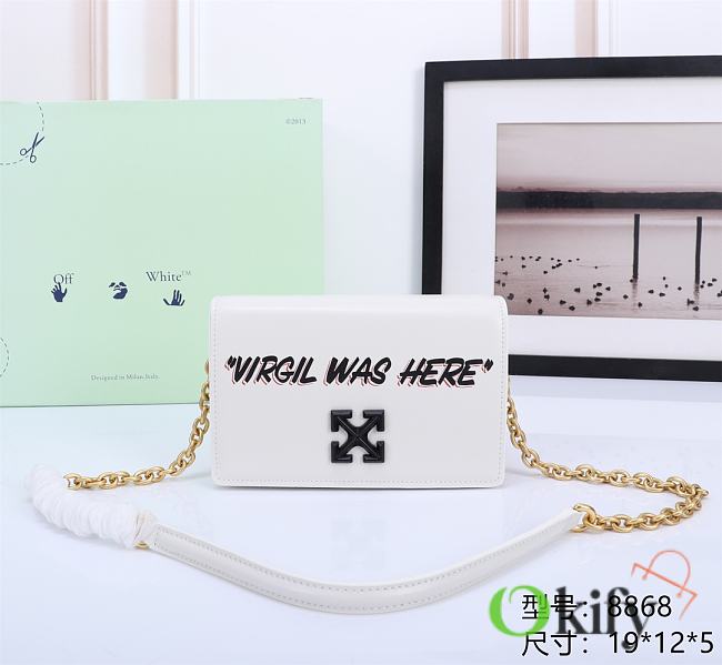 Okify Off White Jitney 0.5 Quote White Shoulder Bag Virgil Was Here Black Buckle 19x12x5 cm - 1