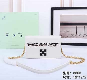 Okify Off White Jitney 0.5 Quote White Shoulder Bag Virgil Was Here Black Buckle 19x12x5 cm