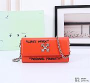 Okify Off White Jitney Wallet On Chain Quote In Orange With Silver Buckle 21x11x5cm - 1