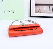 Okify Off White Jitney Wallet On Chain Quote In Orange With Silver Buckle 21x11x5cm - 4