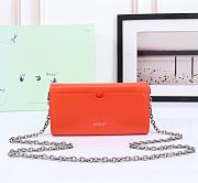 Okify Off White Jitney Wallet On Chain Quote In Orange With Silver Buckle 21x11x5cm - 2