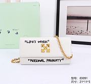 Okify Off White Jitney Wallet On Chain Quote In White With Gold Buckle 21x11x5cm - 1