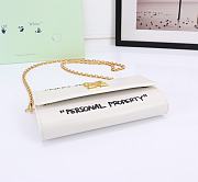 Okify Off White Jitney Wallet On Chain Quote In White With Gold Buckle 21x11x5cm - 4