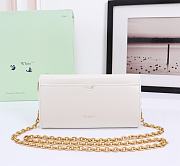 Okify Off White Jitney Wallet On Chain Quote In White With Gold Buckle 21x11x5cm - 2