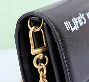 Okify Off White Jitney Wallet On Chain Quote In Black With Gold Buckle 21x11x5cm - 4