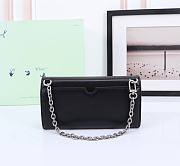 Okify Off White Jitney Wallet On Chain Quote In Black With White Buckle 21x11x5cm - 4