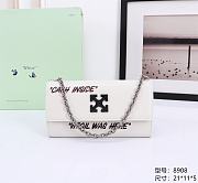 Okify Off White Jitney Wallet On Chain Quote In White With Black Buckle 21x11x5cm - 1