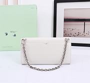 Okify Off White Jitney Wallet On Chain Quote In White With Black Buckle 21x11x5cm - 4