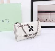 Okify Off White Jitney Wallet On Chain Quote In White With Black Buckle 21x11x5cm - 3