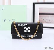 Okify Off White Jitney Wallet On Gold Chain Quote In Black With White Buckle 21x11x5cm - 1