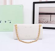 Okify Off White Jitney Wallet On Gold Chain Quote In White With Black Buckle 21x11x5cm - 4