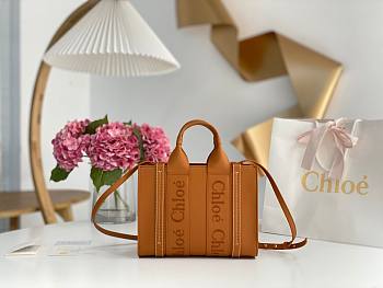 Okify Chloe Small Woody Tote Bag in Caramel 26x20x8cm