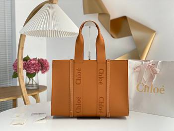 Okify Chloe Large Woody Tote Bag in Caramel 45x33x13cm