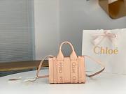 Okify Chloe Mini Woody Tote Bag in Light Pink 20x14x6cm - 1