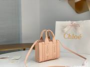 Okify Chloe Mini Woody Tote Bag in Light Pink 20x14x6cm - 3