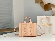 Okify Chloe Small Woody Tote Bag in light pink 26x20x8cm - 1