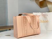 Okify Chloe Medium Woody Tote Bag in light pink 37x26x12cm - 3