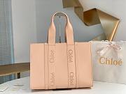 Okify Chloe Large Woody Tote Bag in light pink 45x33x13cm - 1