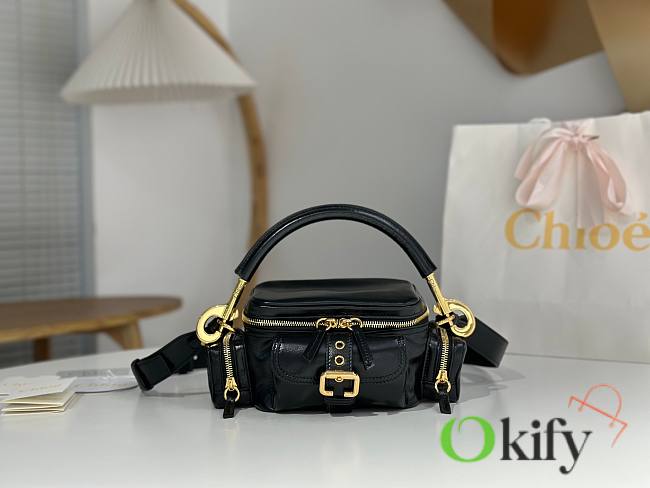 Okify Chloe Small Camera Multipocket Bag In Black 25x12x12cm - 1