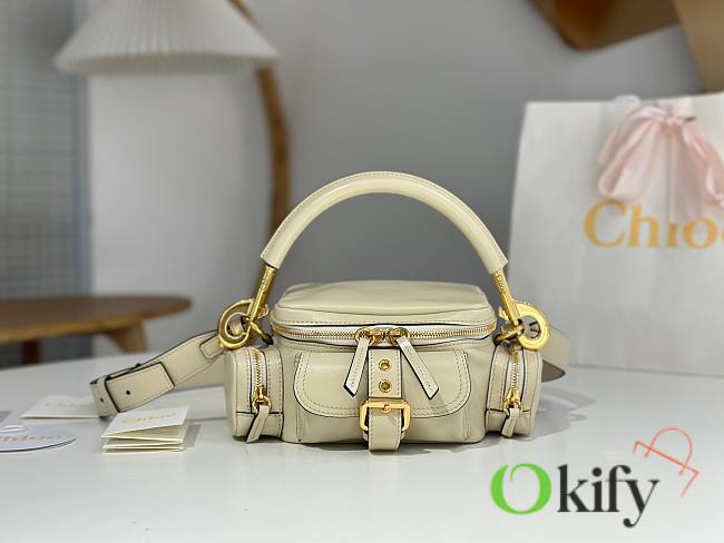 Okify Chloe Small Camera Multipocket Bag In White 25x12x12cm - 1