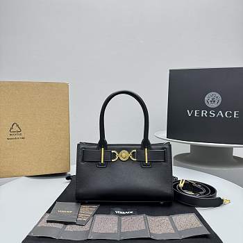 Okify Versace Croc-Effect Medusa 95 Small Tote Bag in Black 22x14x6cm 