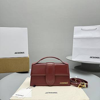 Okify Jacquemus Large Le Grand Bambino In Burgundy 24x13x7cm