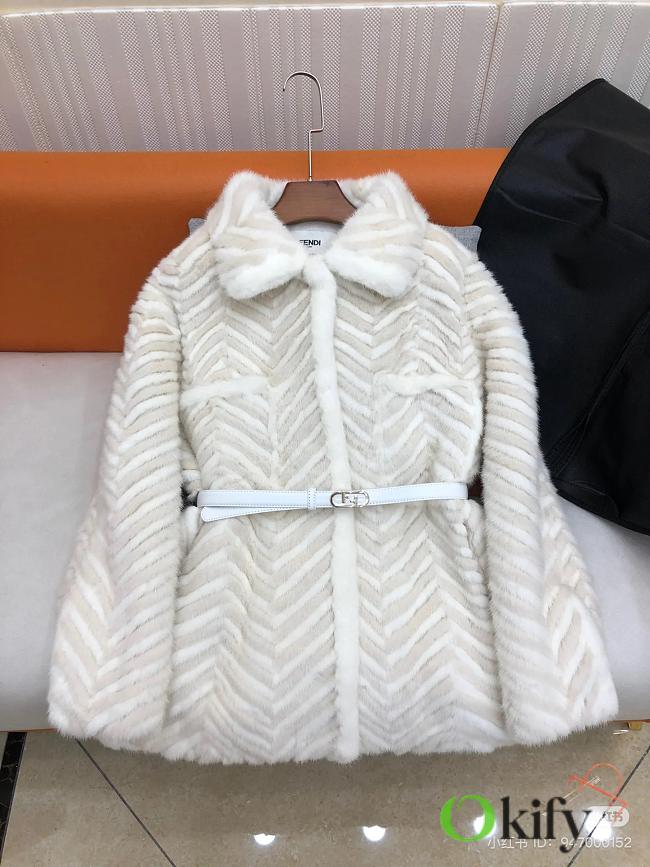 Okify Fendi White Mink Jacket  - 1