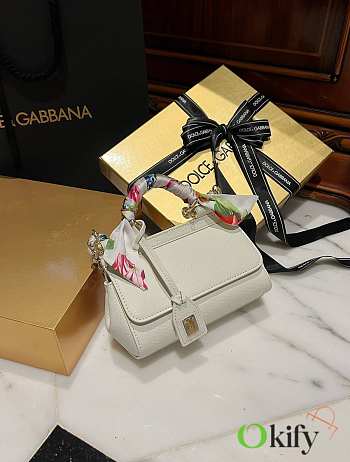 Okify Dolce & Gabbana Sicily Scarf White Bag 18cm