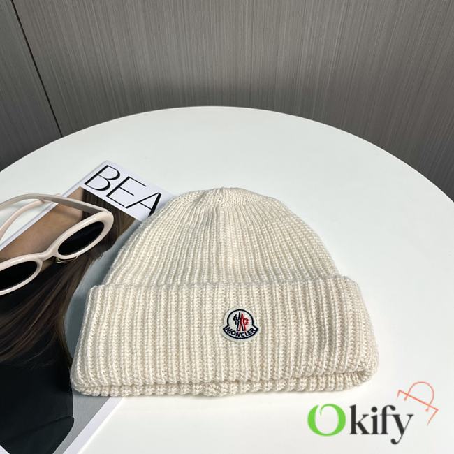 Okify Moncler White Beanie Hat 17822 - 1