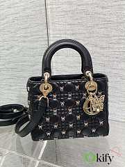 Okify Dior Lady Small Black Butterfly Bag 20 x 17 x 8cm - NEWJEANS Haerin - 4