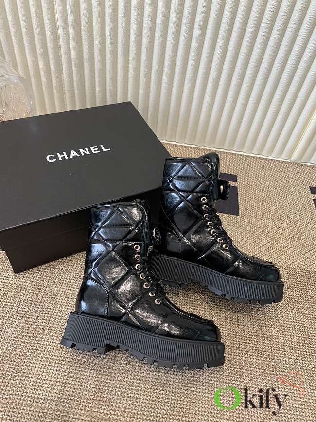 Okify Chanel Black Short Boots 35-40 17850 - 1