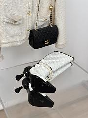 Okify Chanel Pearl Chain White High Heel 8cm High Boots 35-39 - 3