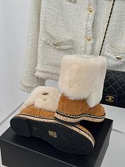 Okify Chanel Chain Brown Snow Boots 35-41 - 3