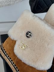 Okify Chanel Chain Brown Snow Boots 35-41 - 2