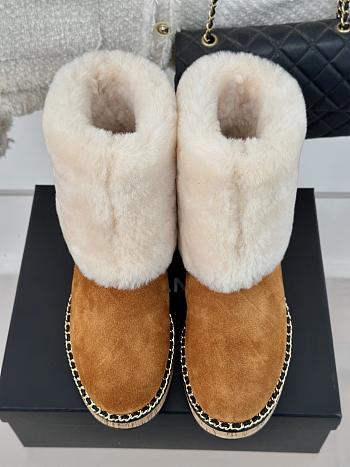 Okify Chanel Chain Brown Snow Boots 35-41