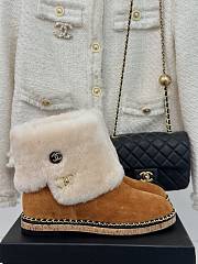 Okify Chanel Chain Brown Snow Boots 35-41 - 4