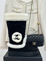 Okify Chanel Black Snow Boots With Logo Wool 35-41 - 1