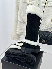 Okify Chanel Black Snow Boots With Logo Wool 35-41 - 2