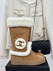 Okify Chanel Brown Snow Boots With Logo Wool 35-41 - 1