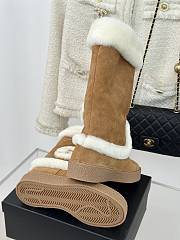 Okify Chanel Brown Snow Boots With Logo Wool 35-41 - 4