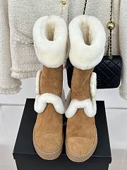 Okify Chanel Brown Snow Boots With Logo Wool 35-41 - 2