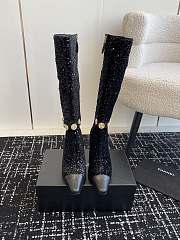 Okify Chanel black square head stiletto high heel boots 35-42 - 1