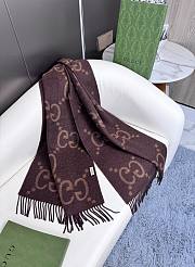 Okify Gucci Dark Brown Scarf 45x200cm 17868 - 4