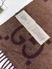 Okify Gucci Dark Brown Scarf 45x200cm 17868 - 3