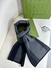 Okify Gucci Men Black Scarf 180x32cm 17874 - 2